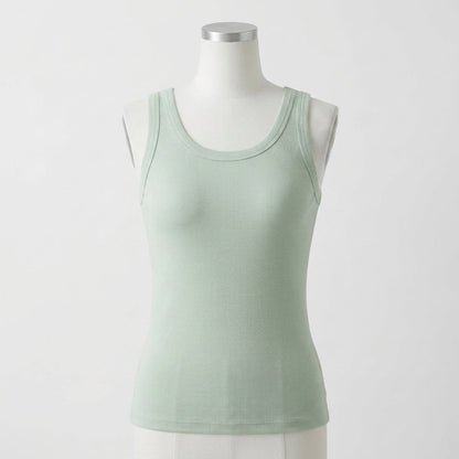 Maggie's Ribbed Cotton Built-in Bra Tank
